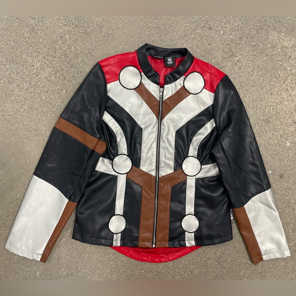 EUC Marvel Her Universe THOR Faux Leather Jacket Love and Thunder Size XL